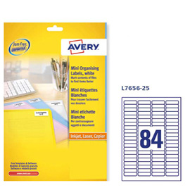 AVERY - Etichette adesive L7656 bianche 25fg A4 46x11,1mm (84et/fg)  inkjet/laser Avery - Villa Varese