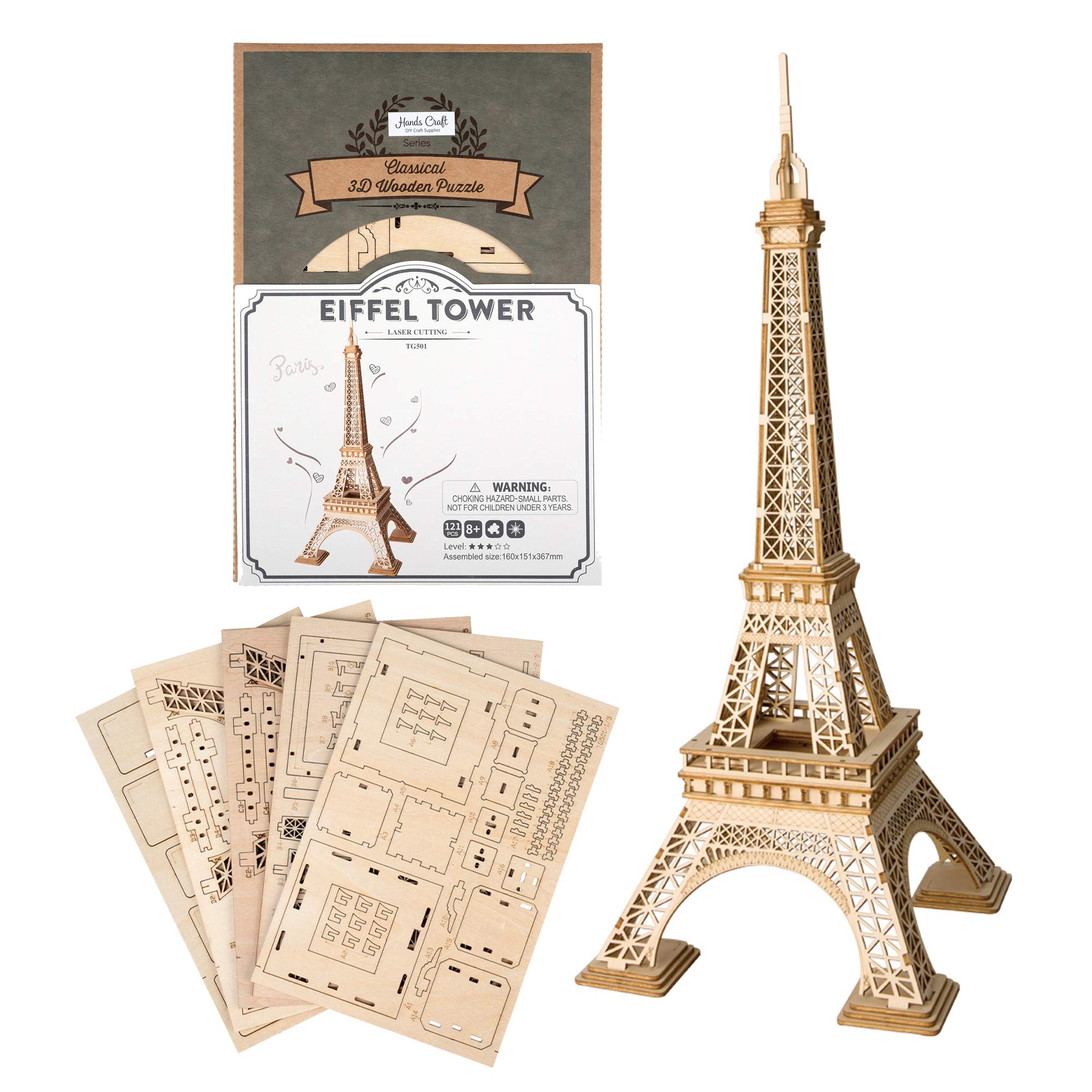 Robotime Rokr - Tour Eiffel puzzle 3D in legno. - TG501 - Villa Varese